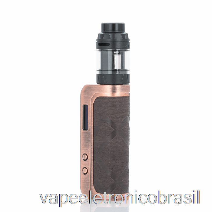 Vape Recarregável Augvape Foxy One 120w Starter Kit Cobre Madeira Padrão Couro